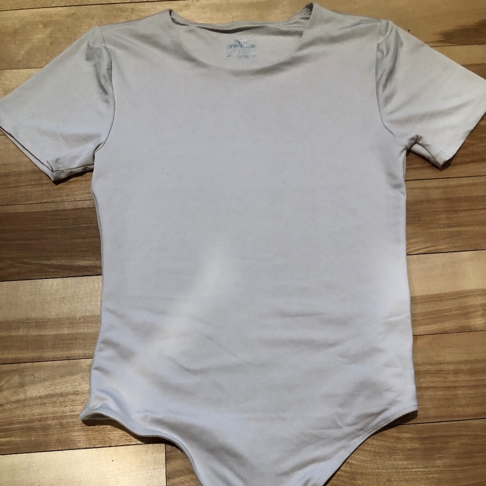 SWS contour, women's medium beige coloured bodysuit short sleeve style